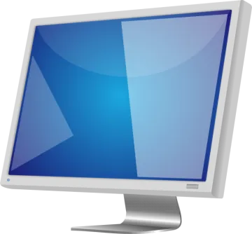 a computer monitor on a white background