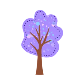 a purple tree with dots on it