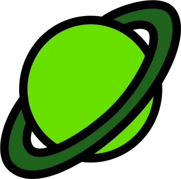 an image of a green saturn