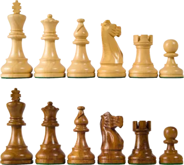 a set of wooden chess pieces