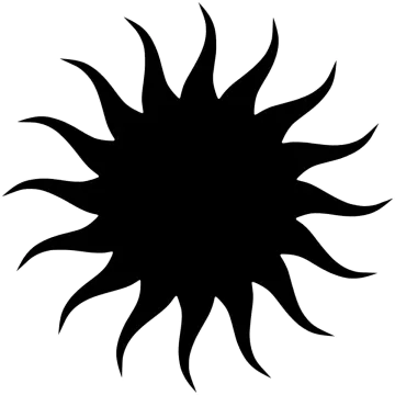 a black and white image of the sun