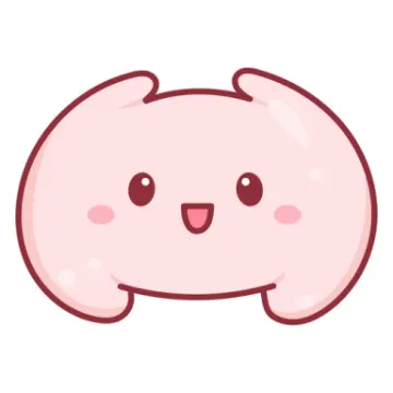 a pink cartoon character with a big smile