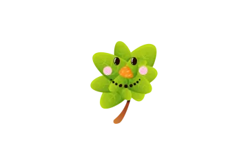a green leaf with a face on it