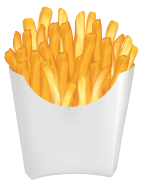 french fries in a paper container