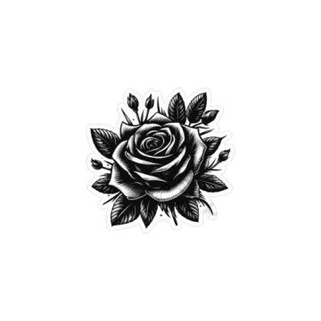 a black and white rose tattoo design