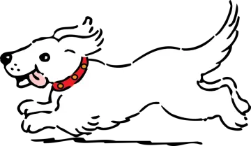 a drawing of a dog running