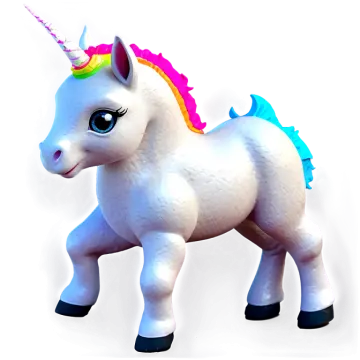 a toy unicorn standing on a white surface