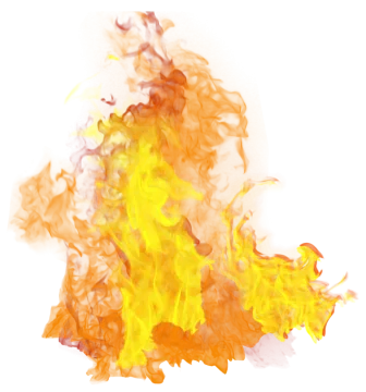 a fire on a white background