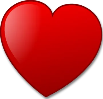 a red heart on a white background