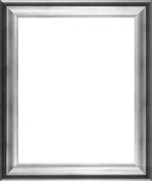a silver frame on a white background