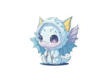 a cute little dragon sitting on the ground