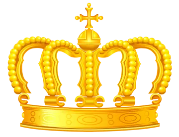 a golden crown with a cross on top
