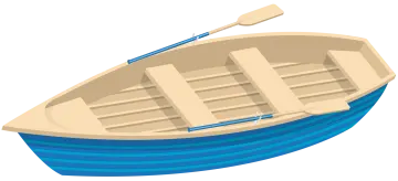 a boat with two paddles on it