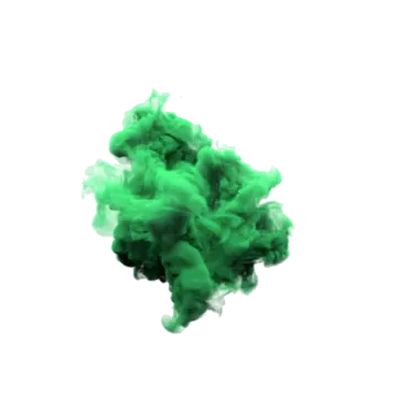 green smoke on a white background