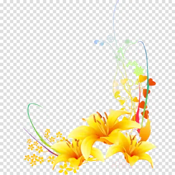 a yellow flower on a transparent background