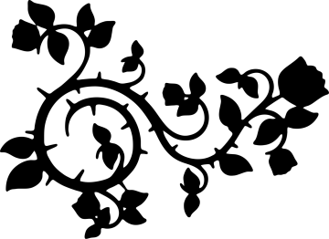 a black and white silhouette of a vine