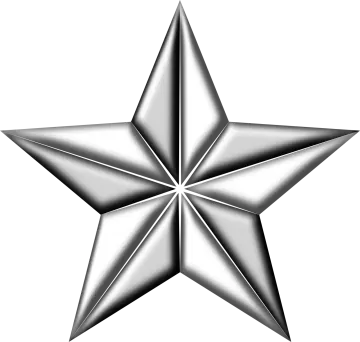 a silver star on a white background