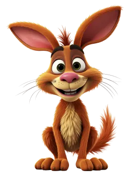 a cartoon rabbit with big ears and big eyes