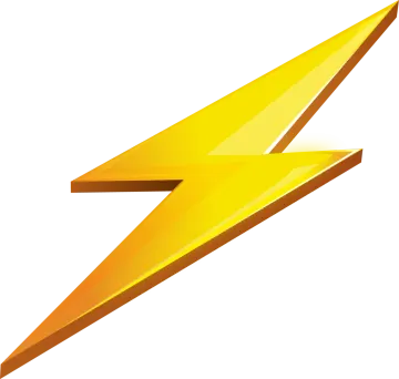 a yellow lightning bolt