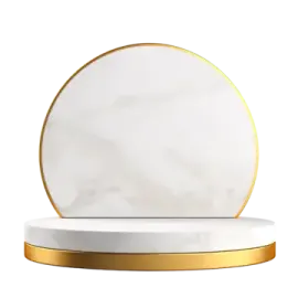 a white marble coaster with gold trim