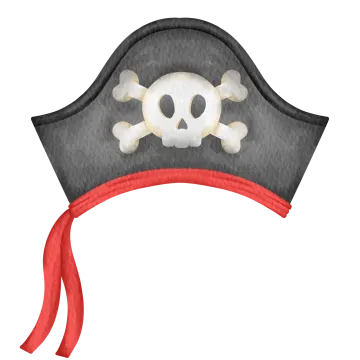 a pirate hat with a skull on it