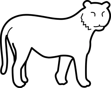 a black and white drawing of a lion