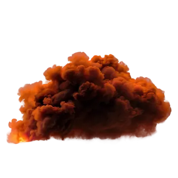 a cloud of orange smoke