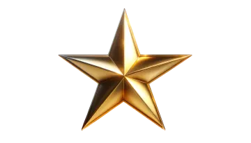 a gold star on a white background