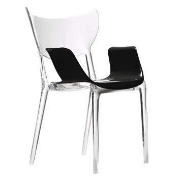 a black and white chair on a white background