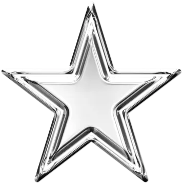 a silver star on a white background