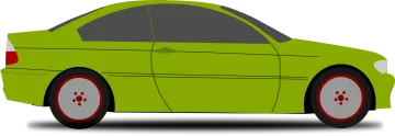 a green car on a white background