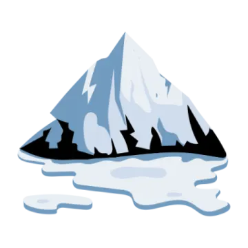 an iceberg on a white background
