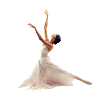 a woman in a white dress is dancing