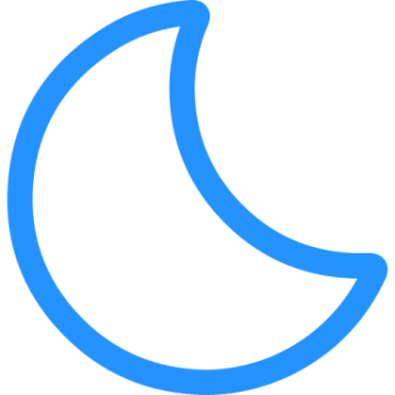 a blue crescent icon