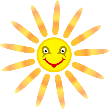 a yellow sun with a smiling face