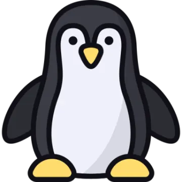 a cartoon penguin sitting on the ground