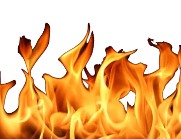 a fire with flames on it's sides