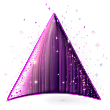 a purple party hat with stars on it