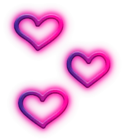 three pink hearts on a white background