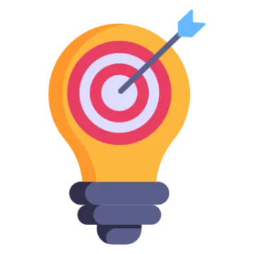 a light bulb with an arrow in it