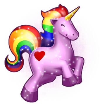 a pink unicorn with a rainbow mane