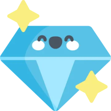 a blue diamond with stars on it