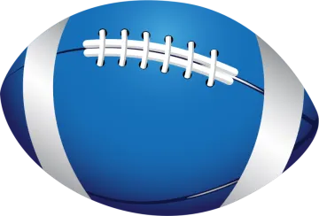 a blue and white football ball