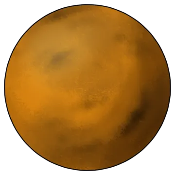 an orange planet with a white background