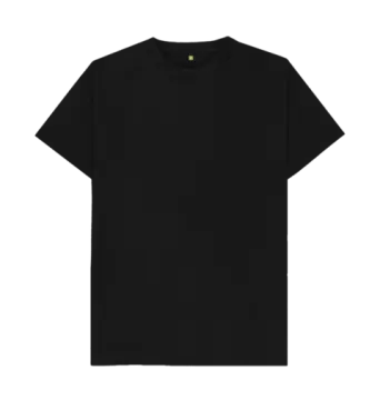 a black t - shirt on a white background