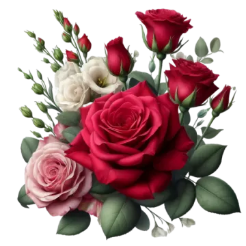 a bouquet of roses on a white background