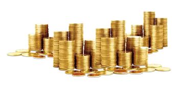a pile of gold coins
