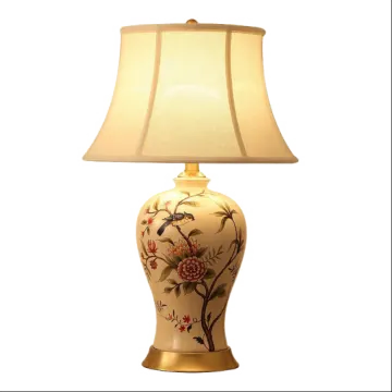 a lamp that is sitting on a table
