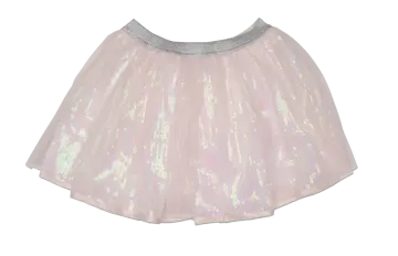 a little girl's pink and silver skirt
