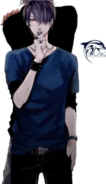 a man in a blue shirt with his hands on his face